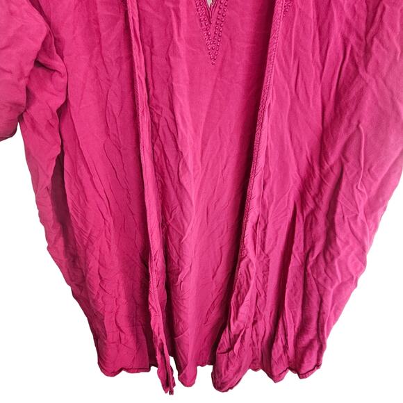 Torrid Womens Kimono Crochet Boho Crinkle Gauzey Size 1/2X Drapey Cover Up Open - Picture 4 of 9